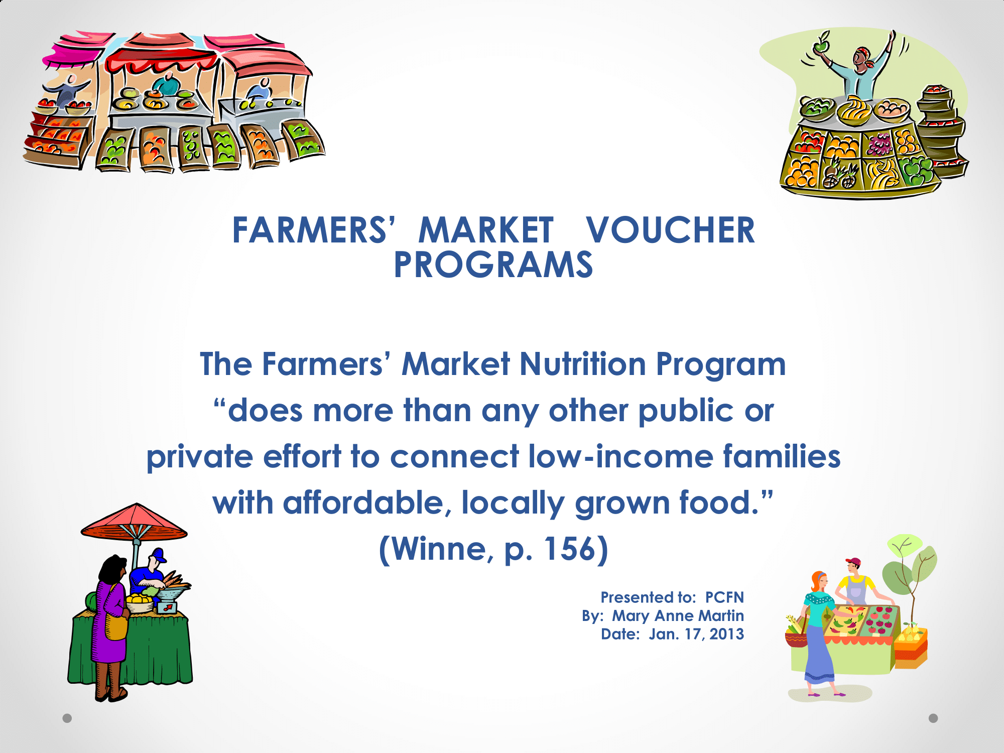Read the PDF Report Farmers Market Voucher Programs
